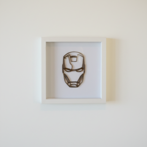 Iron man one line framed front view