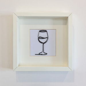 wine glass one line framed art