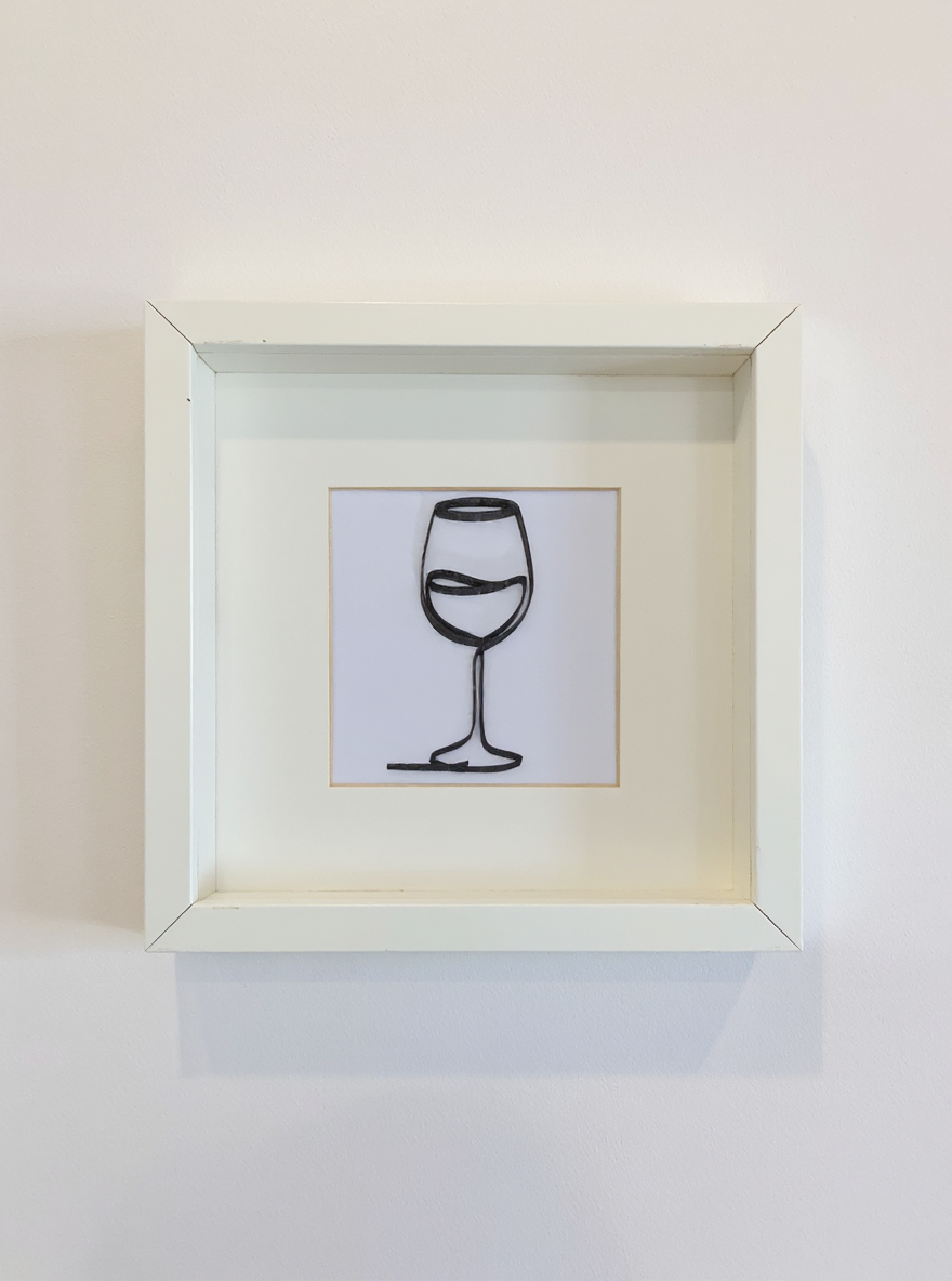 wine glass one line framed art wine glass one line framed art