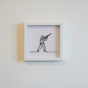 soldier one line framed art